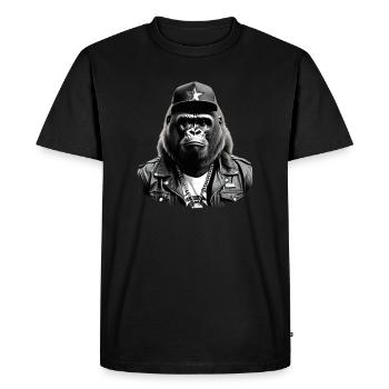 George le gorille - T-shirt Premium bio Homme - noir - Devant - Nico (187cm)