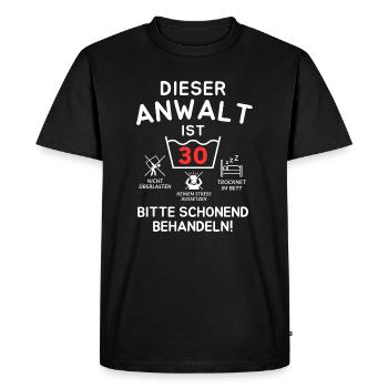 This lawyer is 30 years old. - Men's Premium Organic T-Shirt - black - Front - Nico (187cm)