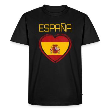 T-shirt souvenir drapeau de l’Espagne - T-shirt Premium bio Homme - noir - Devant - Nico (187cm)