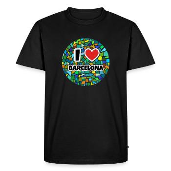 Barcelona - Men's Premium Organic T-Shirt - black - Front - Nico (187cm)