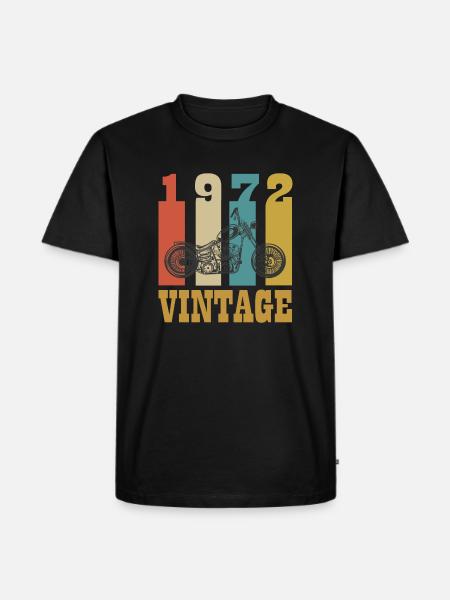 49 Anniversary Vintage Motorcycle Gift 1972 Motorcycle - Men's Premium Organic T-Shirt - black