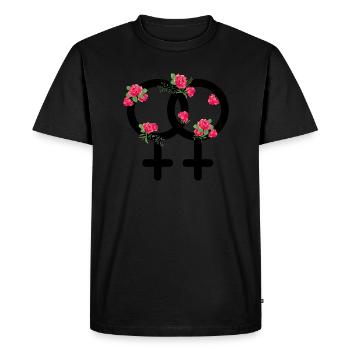Lgbt Roses lesbian pride lesbienne idée cadeau - T-shirt Premium bio Homme - noir - Devant - Nico (187cm)