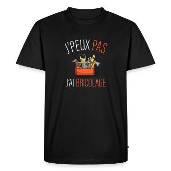 jpeux pas j ai bricolage - bricoleur - T-shirt Premium bio Homme - noir - Devant - Nico (187cm)