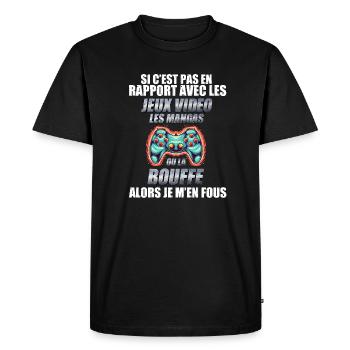 Si Pas Du Manga Jeux Video Cadeau Ado Console - T-shirt Premium bio Homme - noir - Devant - Nico (187cm)