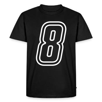 8 Numéro de numéro - T-shirt Premium bio Homme - noir - Devant - Nico (187cm)
