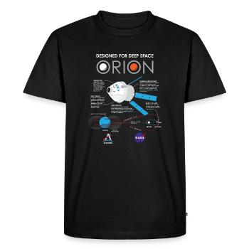 NASA Bauplan Orion Raumschiff - Männer Premium Bio T-Shirt - Schwarz - Vorne - Nico (187cm)
