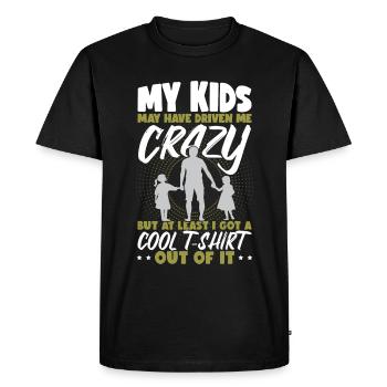 Drôle papa Blague Fête des pères Filles Enfants Papa - T-shirt Premium bio Homme - noir - Devant - Nico (187cm)