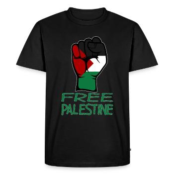 Drapeau de la Palestine gratuit Palestine vert - T-shirt Premium bio Homme - noir - Devant - Nico (187cm)