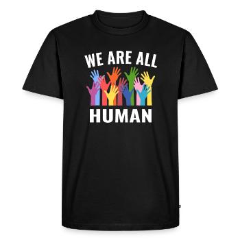We are all humane equality - Men's Premium Organic T-Shirt - black - Front - Nico (187cm)