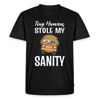 De minuscules humains ont volé ma santé mentale Chauffeur d’autobus scolaire - T-shirt Premium bio Homme - noir - Devant - Nico (187cm)