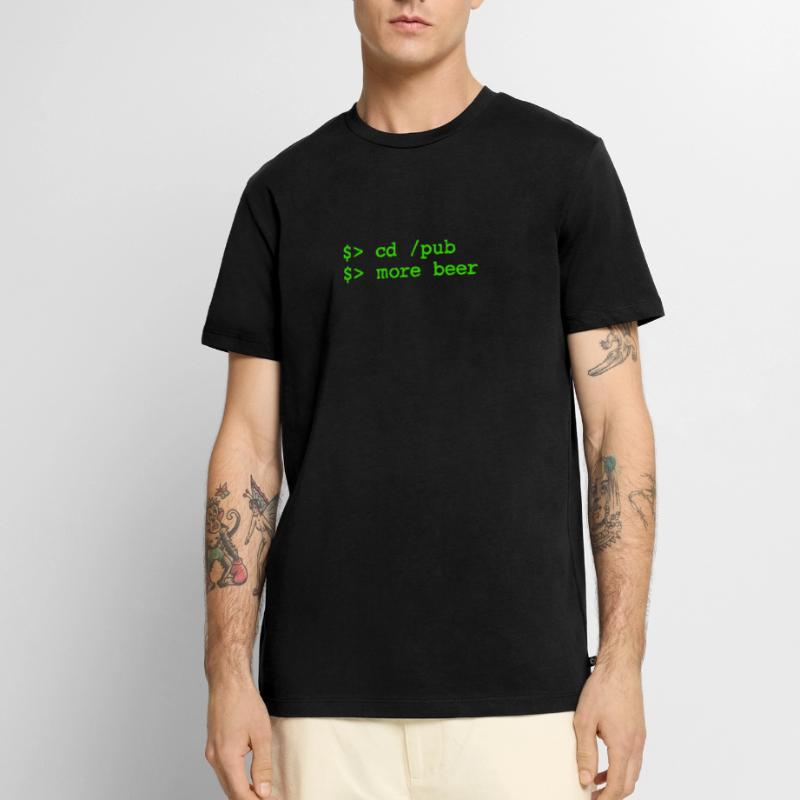 cd pub - more beer - Linux Shell Männer Premium Bio T-Shirt