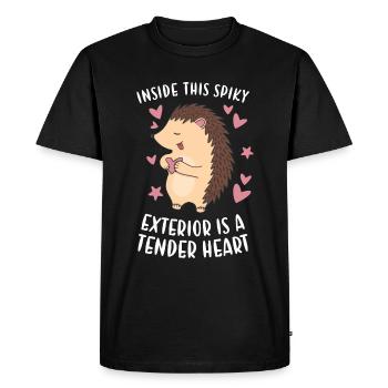 À l'intérieur de cet extérieur épineux se trouve un cœur tendre - T-shirt Premium bio Homme - noir - Devant - Nico (187cm)