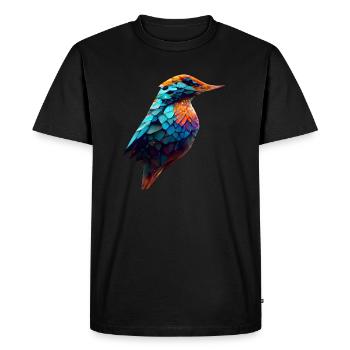 Kingfisher Polygon Bird - Men's Premium Organic T-Shirt - black - Front - Nico (187cm)