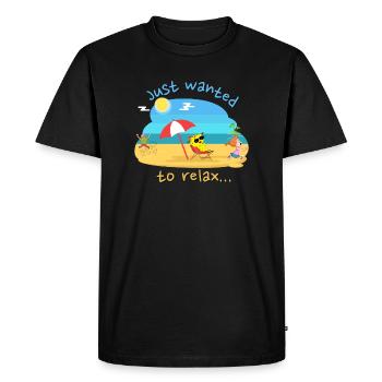 Ich wollte mich nur entspannen - Männer Premium Bio T-Shirt - Schwarz - Vorne - Nico (187cm)