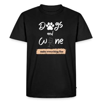 Les chiens et le vin font tout bien - T-shirt Premium bio Homme - noir - Devant - Nico (187cm)