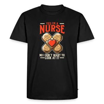 Funny nurse quote - Men's Premium Organic T-Shirt - black - Front - Nico (187cm)