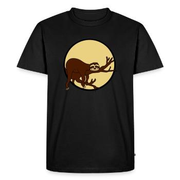 nuit lune soleil soir rond cercle paresseux entspan - T-shirt Premium bio Homme - noir - Devant - Nico (187cm)