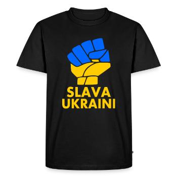 Slava ukraini - T-shirt Premium bio Homme - noir - Devant - Nico (187cm)