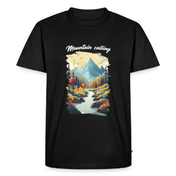 Mountain calling 11 - Men's Premium Organic T-Shirt - black - Front - Nico (187cm)