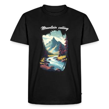 Mountain calling 12 - Men's Premium Organic T-Shirt - black - Front - Nico (187cm)