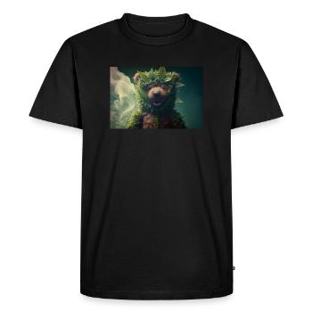 Ours Cannabis Fumer Weed - T-shirt Premium bio Homme - noir - Devant - Nico (187cm)