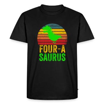 Mignon T Rex 4yo Garçon cadeau d’anniversaire | Dinosaure Trex - T-shirt Premium bio Homme - noir - Devant - Nico (187cm)