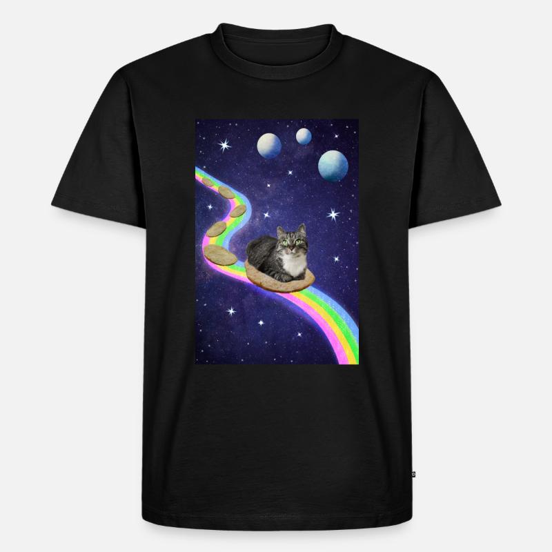 Mignon chat de l’espace - T-shirt Premium bio Homme - noir