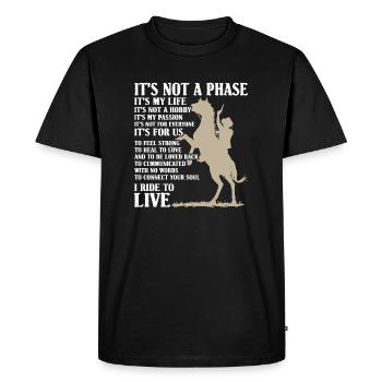 Horse Cowboy - Men's Premium Organic T-Shirt - black - Front - Nico (187cm)