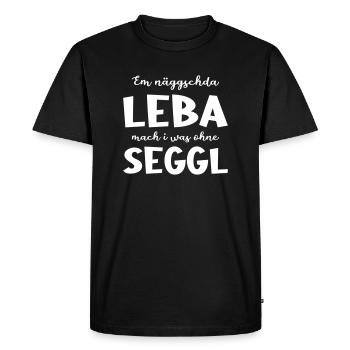 Näggschda Leba (weiß) - Männer Premium Bio T-Shirt - Schwarz - Vorne - Nico (187cm)