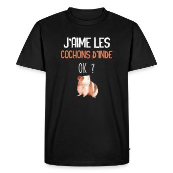 Cochons D'inde Animaux De Compagnie Famille - T-shirt Premium bio Homme - noir - Devant - Nico (187cm)
