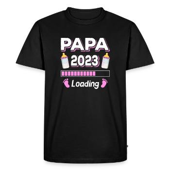 Papa Loading 2023 Father Fathers Father's Day - Men's Premium Organic T-Shirt - black - Front - Nico (187cm)