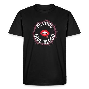Be cool, give Blood! Gothic - Men's Premium Organic T-Shirt - black - Front - Nico (187cm)
