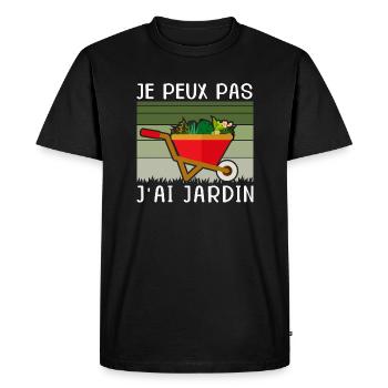 Je Peux Pas J Ai Jardin - T-shirt Premium bio Homme - noir - Devant - Nico (187cm)