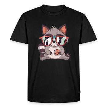 Doux raton laveur avec des lunettes de soleil - T-shirt Premium bio Homme - noir - Devant - Nico (187cm)