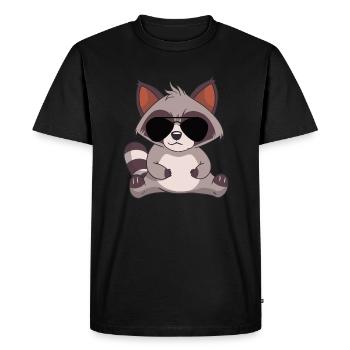 Le raton laveur cool avec des lunettes de soleil - T-shirt Premium bio Homme - noir - Devant - Nico (187cm)