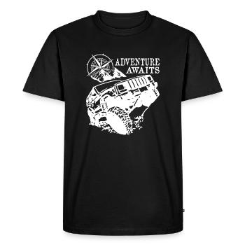 Adventure Awaits Jeep - T-shirt Premium bio Homme - noir - Devant - Nico (187cm)