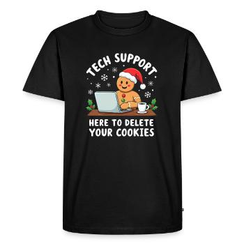 Support technique, je suis là pour supprimer vos cookies - T-shirt Premium bio Homme - noir - Devant - Nico (187cm)
