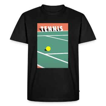 Minimaliste Court de Tennis Sports - T-shirt Premium bio Homme - noir - Devant - Nico (187cm)