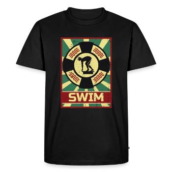 Swimming propaganda - Men's Premium Organic T-Shirt - black - Front - Nico (187cm)