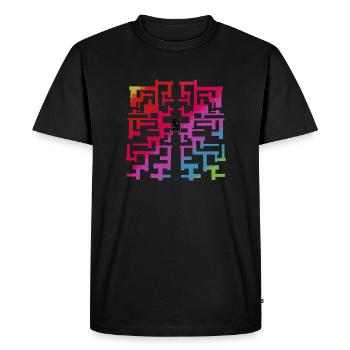Rainbow Mosaic - Men's Premium Organic T-Shirt - black - Front - Nico (187cm)