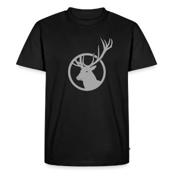 Cerf - T-shirt Premium bio Homme - noir - Devant - Nico (187cm)