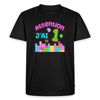 Gift 1 years Birthday I am 1 years old - Men's Premium Organic T-Shirt - black - Front - Nico (187cm)