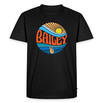 Bailey Shirt Vintage Sunset Bailey Groovy Tie Dye - Men's Premium Organic T-Shirt - black - Front - Nico (187cm)