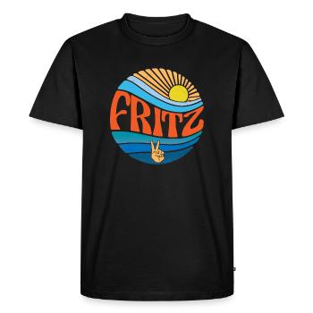 Fritz Shirt Vintage Sunset Fritz Groovy Tie Dye - Men's Premium Organic T-Shirt - black - Front - Nico (187cm)