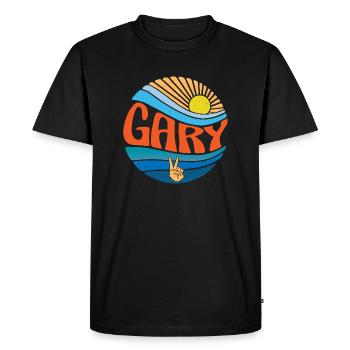 Gary Shirt Vintage Sunset Gary Groovy Tie Dye - T-shirt Premium bio Homme - noir - Devant - Nico (187cm)