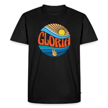 Gloria Shirt Vintage Sunset Gloria Groovy Tie Dye - Men's Premium Organic T-Shirt - black - Front - Nico (187cm)