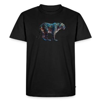 Léopard, Coloré, Jungle - T-shirt Premium bio Homme - noir - Devant - Nico (187cm)