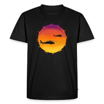 Black Hawk Bundeswehr Hélicoptère Sunset - T-shirt Premium bio Homme - noir - Devant - Nico (187cm)