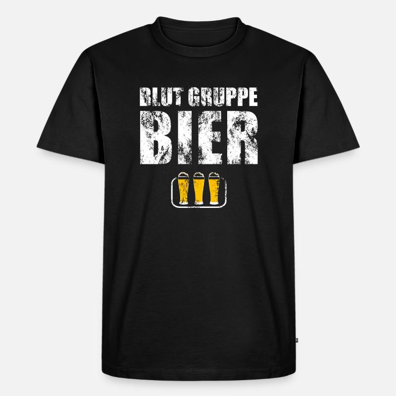 blutgruppe bier bierkrug - Männer Premium Bio T-Shirt - Schwarz