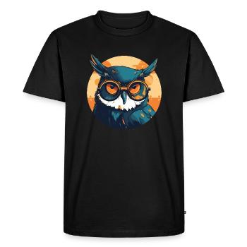 Motif hibou, Lunettes de soleil, Stylé, Tendance, Modisc - T-shirt Premium bio Homme - noir - Devant - Nico (187cm)